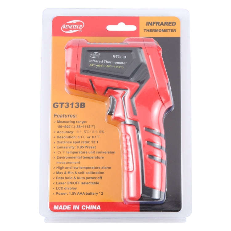 BENETECH GT313B LCD Display Infrared Thermometer, Battery Not Included