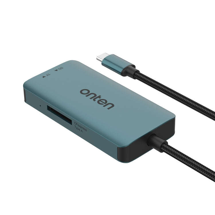 Onten C12 3 in 1 USB-C / Type-C to CFepress Type-A & SD & TF Card Reader(Pine Green)