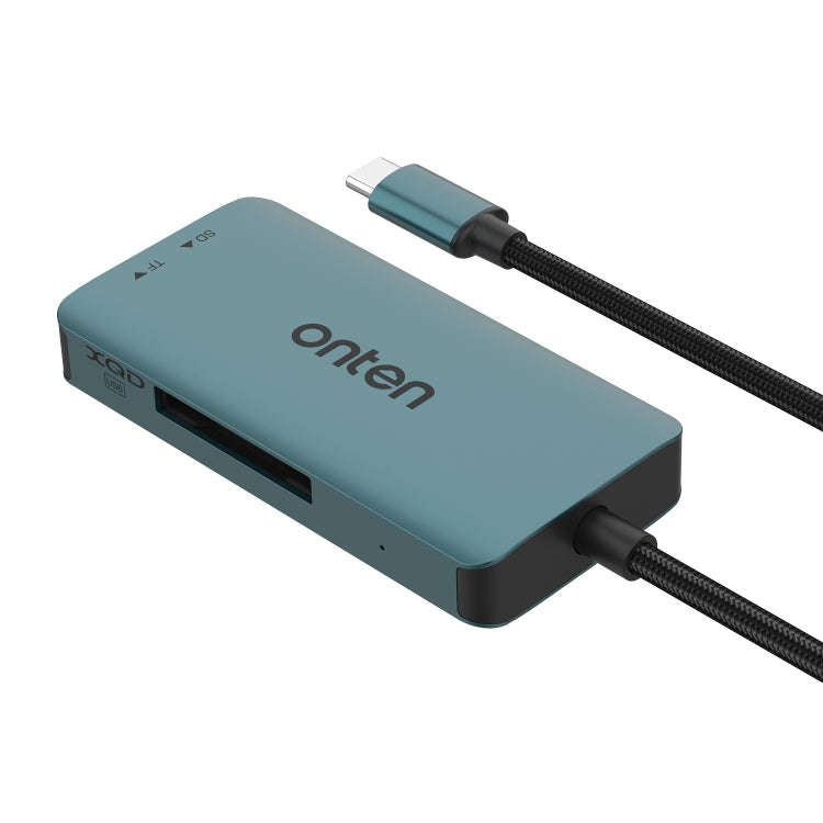 Onten C13 3 in 1 USB-C / Type-C to XQD & SD & TF Card Reader(Pine Green)
