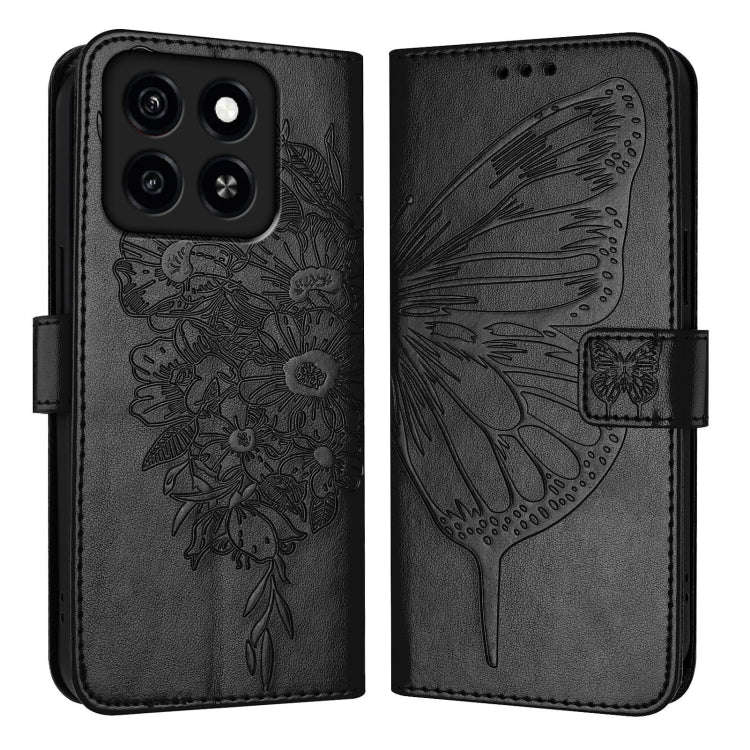 For ZTE Blade A35 / A55 Embossed Butterfly Leather Phone Case(Black)