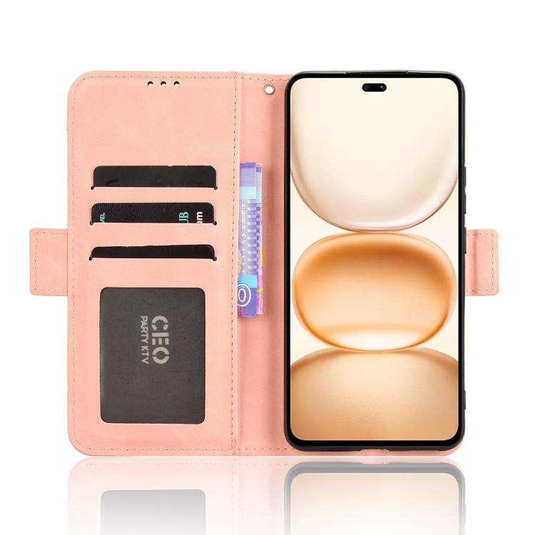 For Honor Power 5G Skin Feel Calf Texture Card Slots Leather Phone Case(Pink)