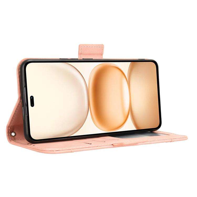 For Honor Power 5G Skin Feel Calf Texture Card Slots Leather Phone Case(Pink)
