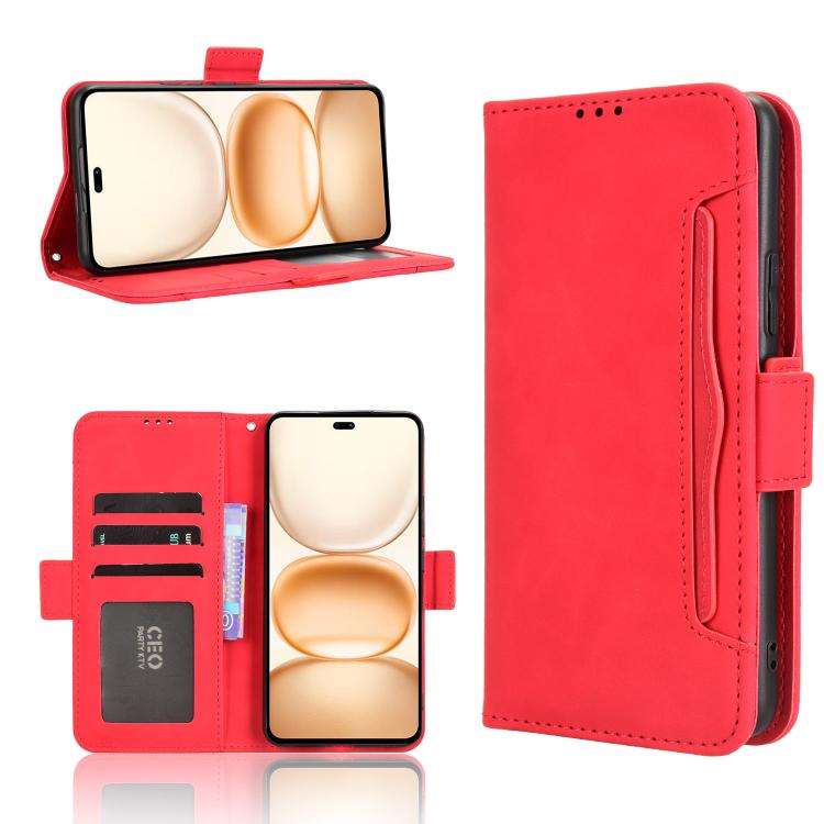 For Honor Power 5G Skin Feel Calf Texture Card Slots Leather Phone Case(Red)