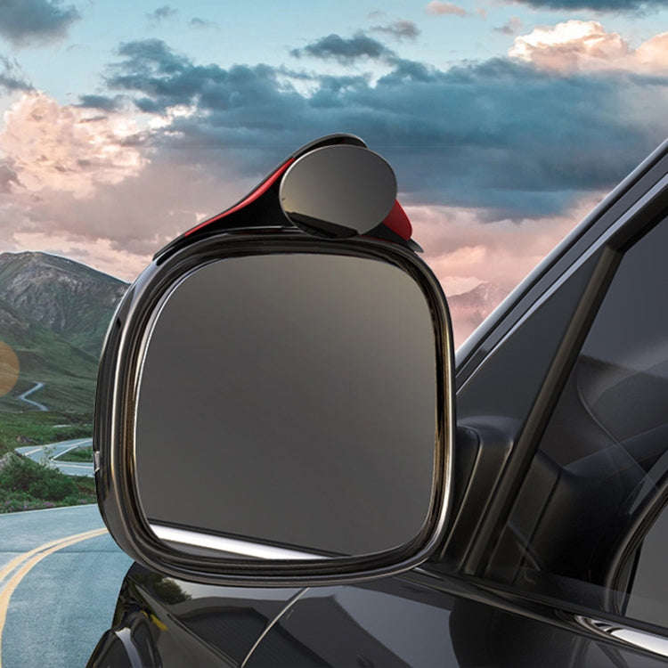 3R 3R-156 2 in 1 Car Auxiliary HD Blind Spot Mirror with Carbon Fiber Texture Rain Shield, Style:...