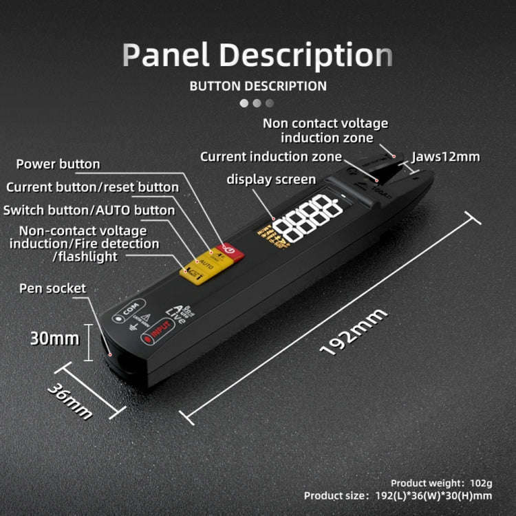 BSIDE U0 AC / DC Clamp Meter Electric Pen Current Digital Multimeter