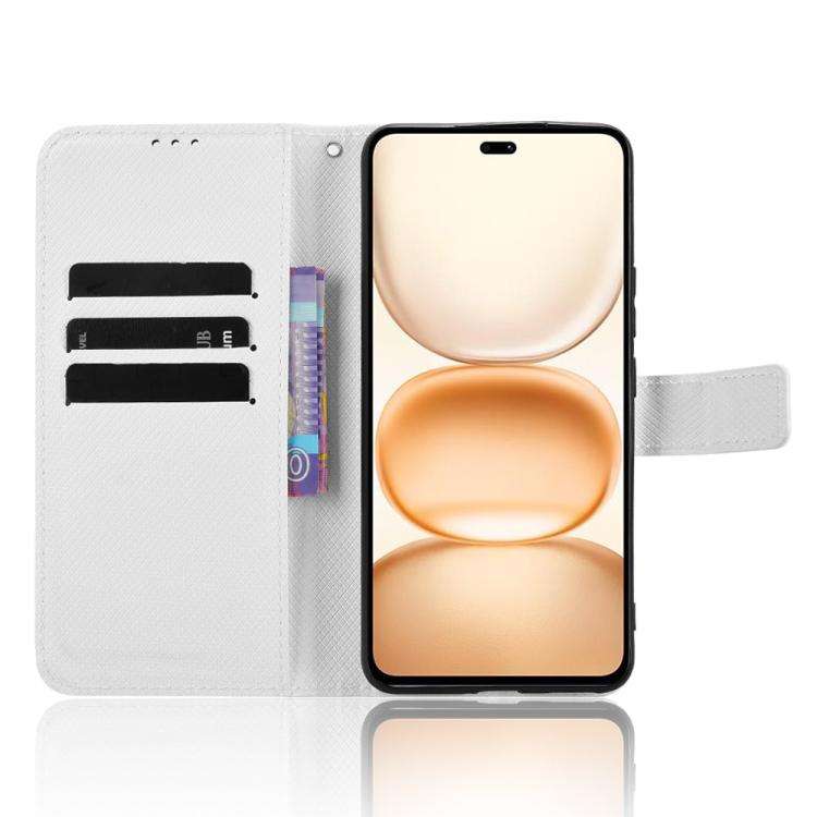 For Honor Power 5G Diamond Texture Leather Phone Case(White)