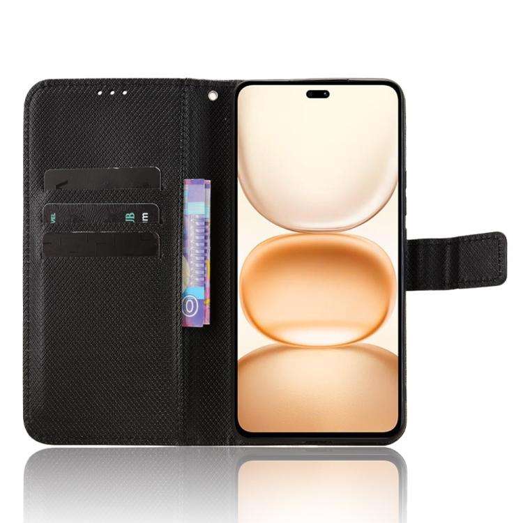 For Honor Power 5G Diamond Texture Leather Phone Case(Black)