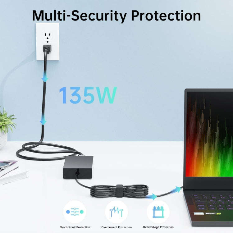 135W 19V 7.1A Laptop Notebook Power Adapter For Acer 5.5 x 1.7mm, Plug:EU Plug