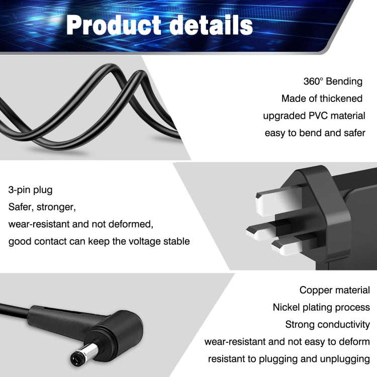 45W 19V 2.37A Laptop Notebook Power Adapter For Asus 4.0 x 1.35mm, Plug:US Plug
