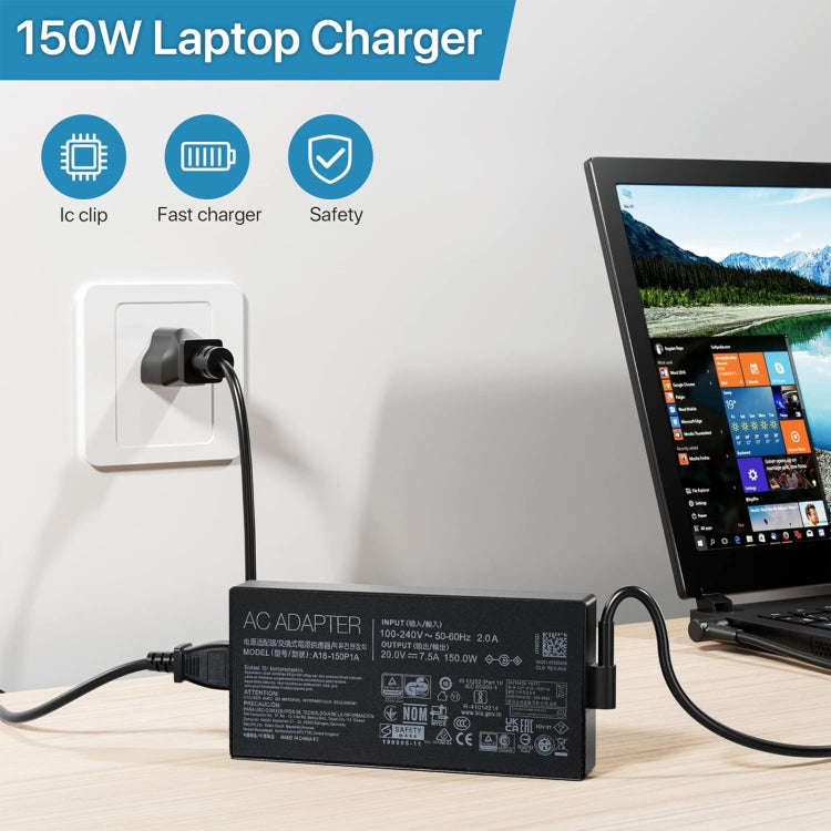150W 20V 7.5A Laptop Notebook Power Adapter For Asus 6.0 x 3.7mm, Plug:UK Plug