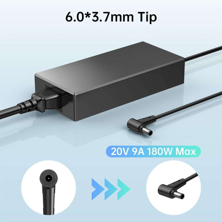 180W 20V 9A Laptop Notebook Power Adapter For Asus 6.0 x 3.7mm, Plug:US Plug