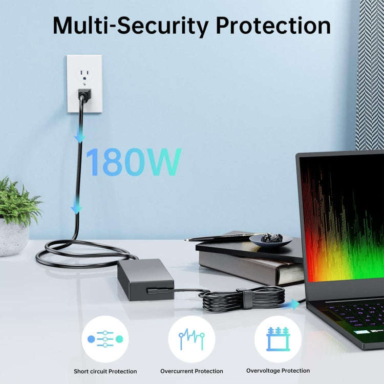 180W 20V 9A Laptop Notebook Power Adapter For Asus 6.0 x 3.7mm, Plug:US Plug