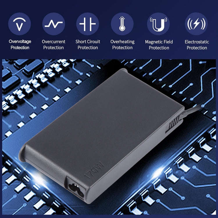 170W 20V 8.5A Laptop Notebook Power Adapter For Lenovo Big Square USB, Plug:UK Plug