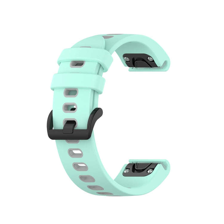 For Garmin Fenix 6S Two-color Silicone Watch Band(Teal Grey)