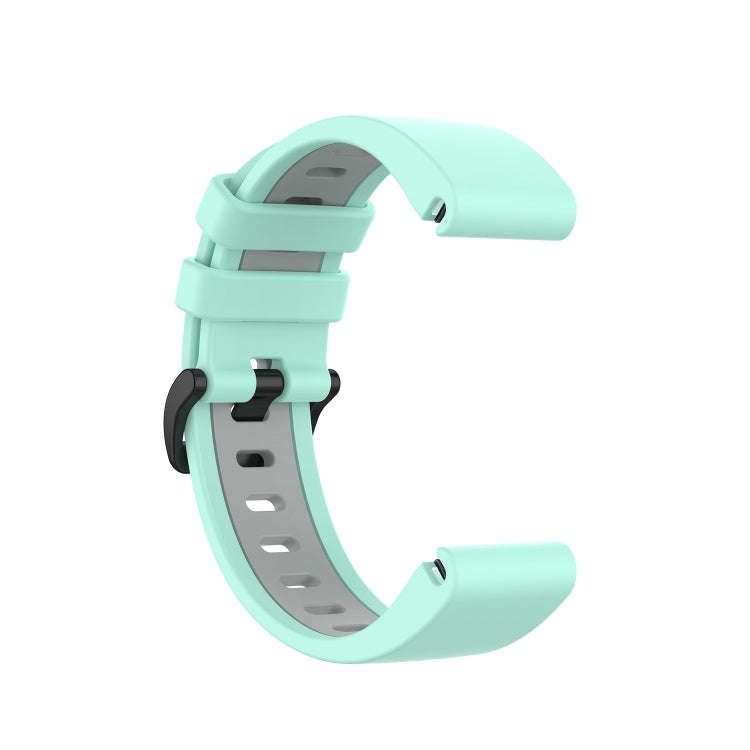 For Garmin Fenix 6S Two-color Silicone Watch Band(Teal Grey)
