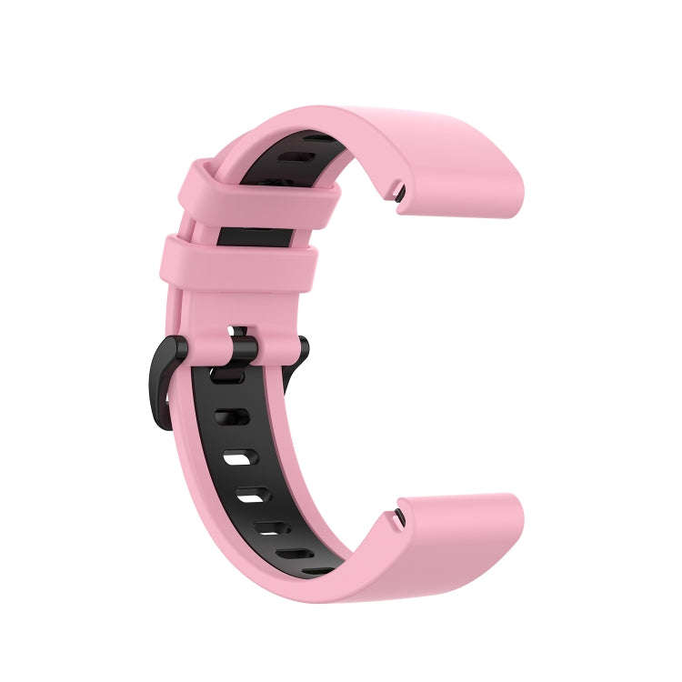 For Garmin Fenix 6S Two-color Silicone Watch Band(Pink Black)