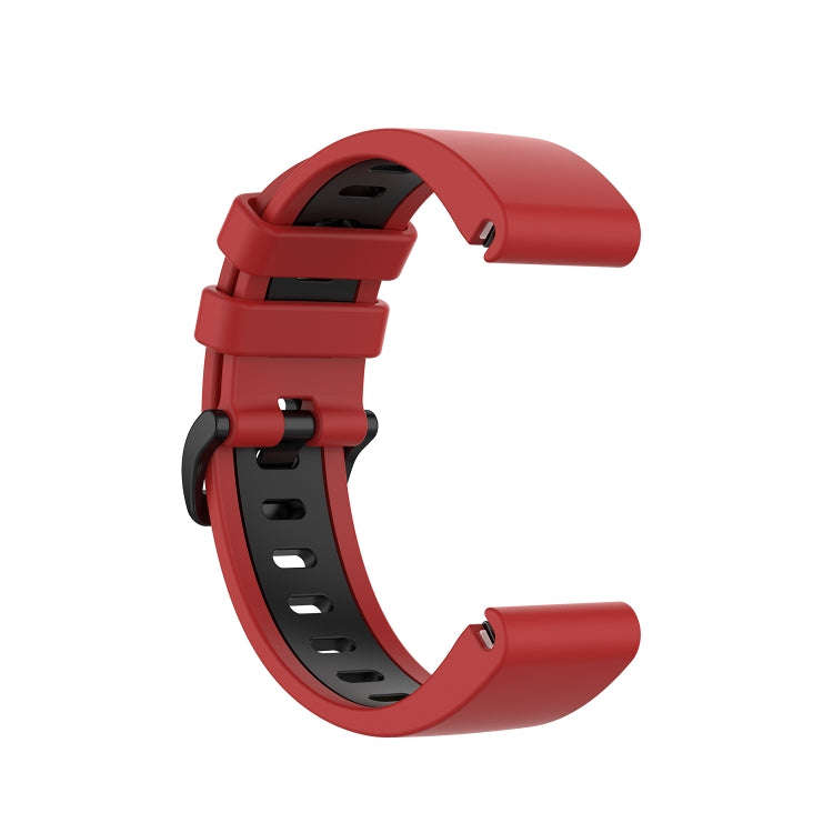 For Garmin Fenix 6S Two-color Silicone Watch Band(Red Black)