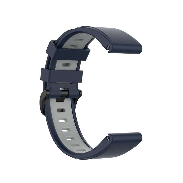 For Garmin Fenix 6 Two-color Silicone Watch Band(Midnight Blue Gray)