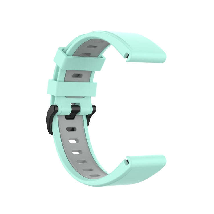 For Garmin Fenix 6 Two-color Silicone Watch Band(Teal Grey)