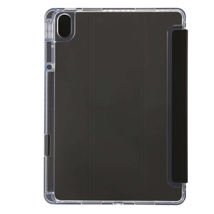 For Huawei MatePad 11.5S Clear Acrylic 3-Fold Leather Tablet Case(Black)