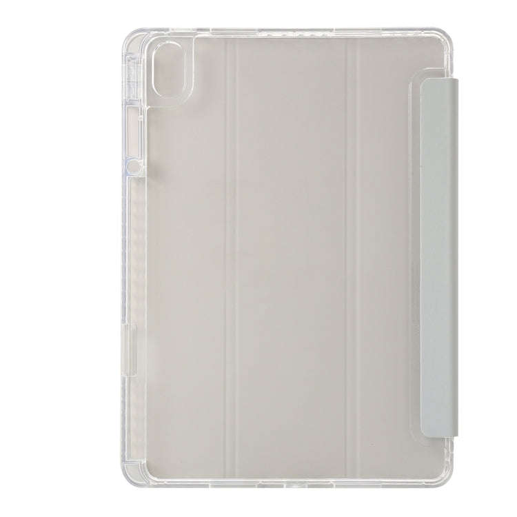 For Huawei MatePad 11.5S Clear Acrylic 3-Fold Leather Tablet Case(Grey)