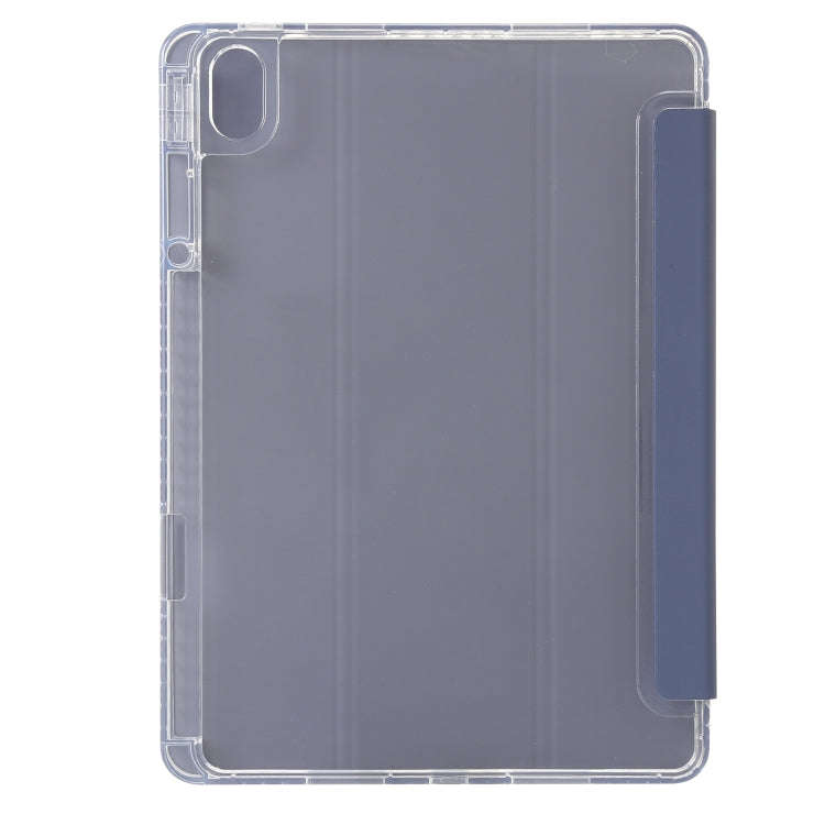 For Huawei MatePad 11.5S Clear Acrylic 3-Fold Leather Tablet Case(Lavender Purple)