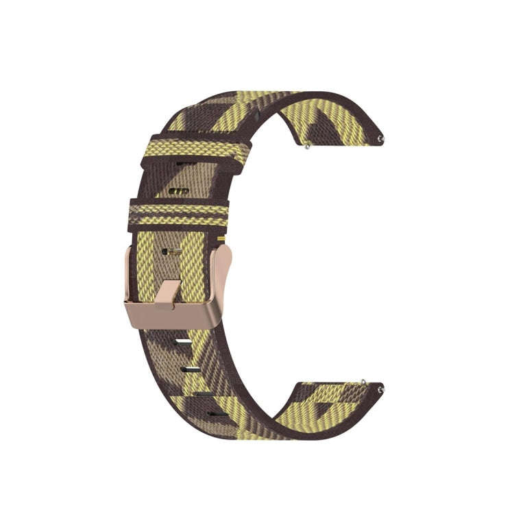 For Galaxy Watch 3 41mm Woven Nylon Watch Band, Size: Free Size 20mm(Yellow)