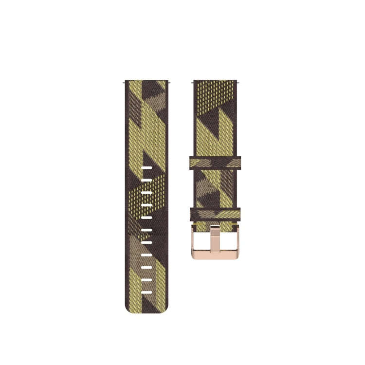 For Galaxy Watch 3 41mm Woven Nylon Watch Band, Size: Free Size 20mm(Yellow)
