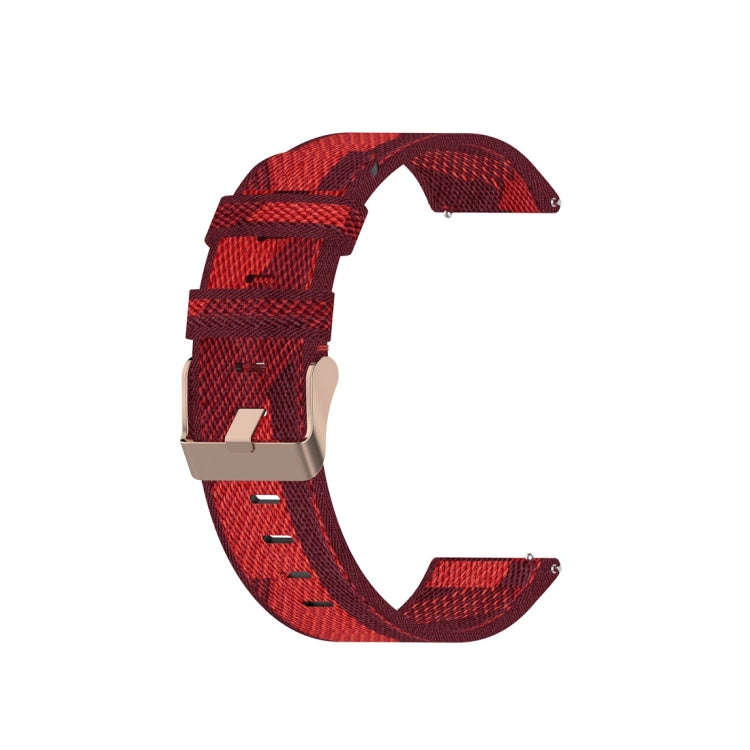 For Galaxy Watch 3 41mm Woven Nylon Watch Band, Size: Free Size 20mm(Red)