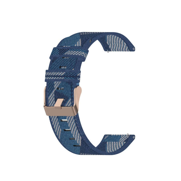 For Galaxy Watch 3 41mm Woven Nylon Watch Band, Size: Free Size 20mm(Blue)