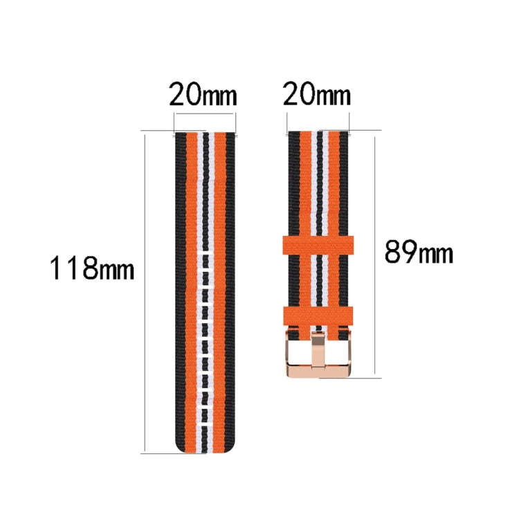 For Galaxy Watch 3 41mm Woven Nylon Watch Band, Size: Free Size 20mm(Blue)