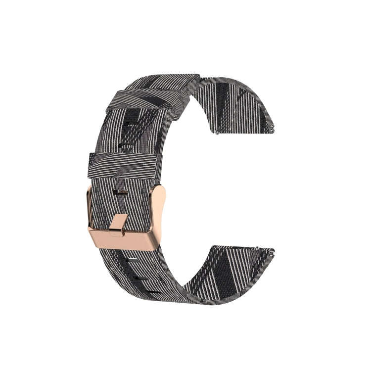 For Galaxy Watch 3 41mm Woven Nylon Watch Band, Size: Free Size 20mm(Black White)