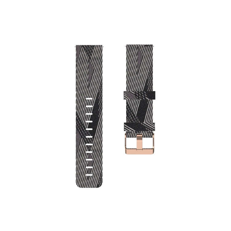 For Galaxy Watch 3 41mm Woven Nylon Watch Band, Size: Free Size 20mm(Black White)
