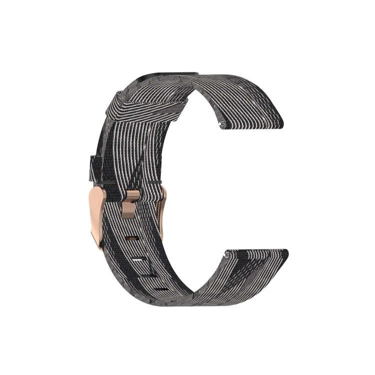 For Galaxy Watch 3 41mm Woven Nylon Watch Band, Size: Free Size 20mm(Black White)