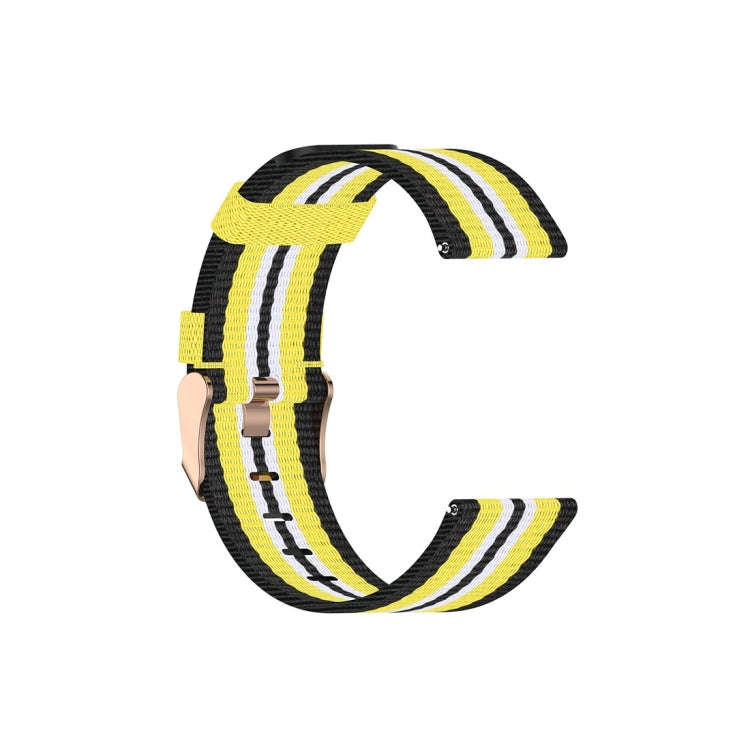 For Galaxy Watch 3 41mm Woven Nylon Watch Band, Size: Free Size 20mm(Black Yellow)