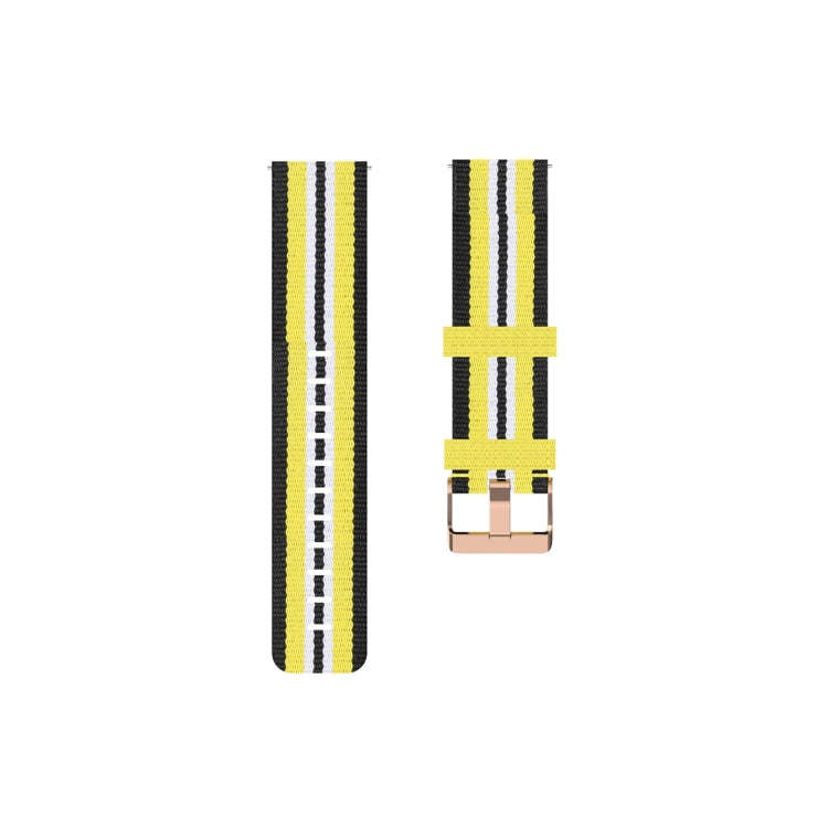 For Galaxy Watch 3 41mm Woven Nylon Watch Band, Size: Free Size 20mm(Black Yellow)