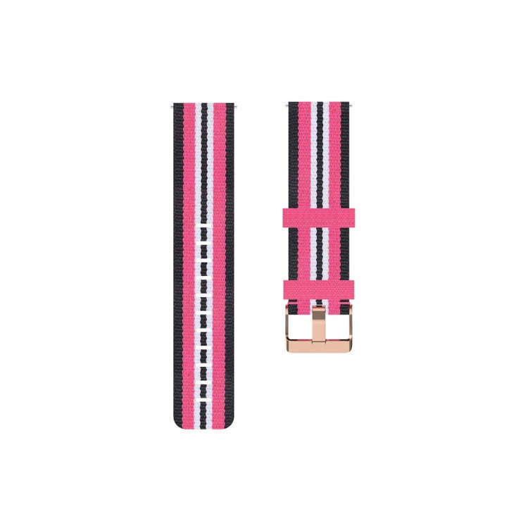 For Galaxy Watch 3 41mm Woven Nylon Watch Band, Size: Free Size 20mm(Black Pink)