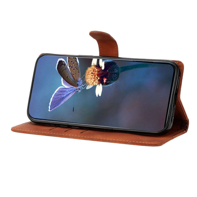 For Motorola Edge 50 Pro Cherry Blossom Butterfly Skin Feel Embossed PU Phone Case(Brown)