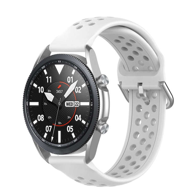 For Galaxy Watch 3 41mm R850 Silicone Solid Color Watch Band, Size: Free Size 20mm(White)