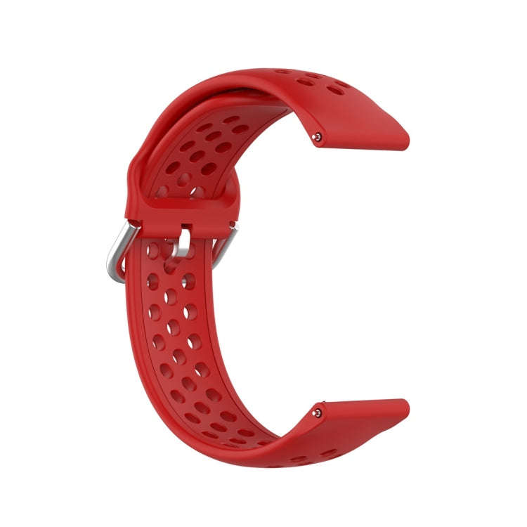 For Galaxy Watch 3 41mm R850 Silicone Solid Color Watch Band, Size: Free Size 20mm(Red)
