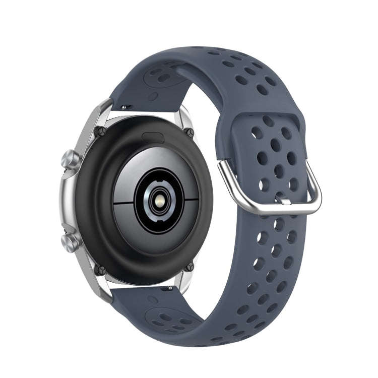 For Galaxy Watch 3 41mm R850 Silicone Solid Color Watch Band, Size: Free Size 20mm(Gray)