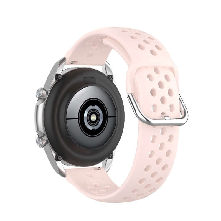 For Galaxy Watch 3 41mm R850 Silicone Solid Color Watch Band, Size: Free Size 20mm(Pink)
