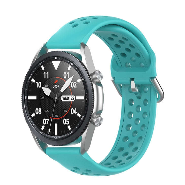 For Galaxy Watch 3 41mm R850 Silicone Solid Color Watch Band, Size: Free Size 20mm(Teal)