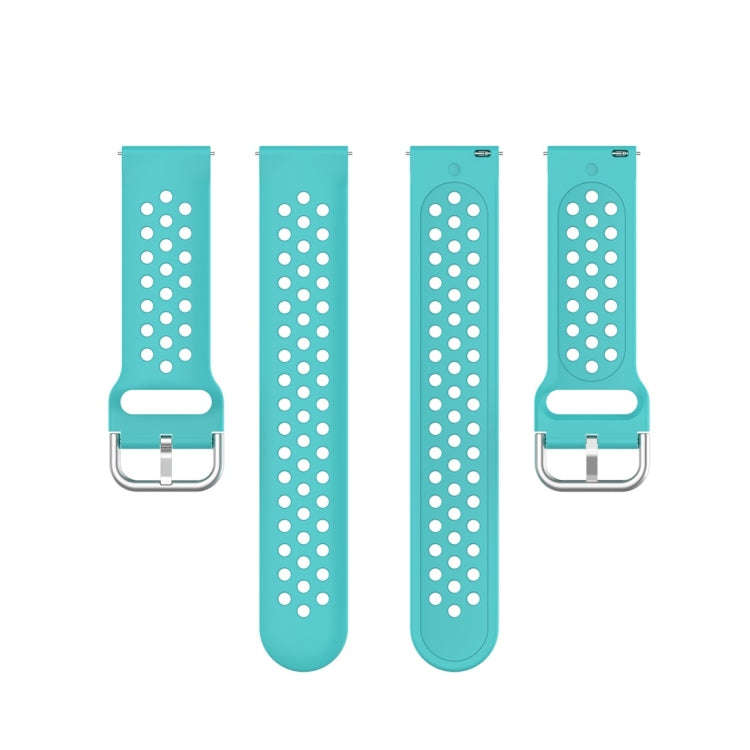For Galaxy Watch 3 41mm R850 Silicone Solid Color Watch Band, Size: Free Size 20mm(Teal)