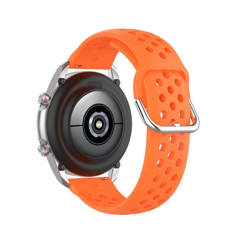 For Galaxy Watch 3 41mm R850 Silicone Solid Color Watch Band, Size: Free Size 20mm(Orange)