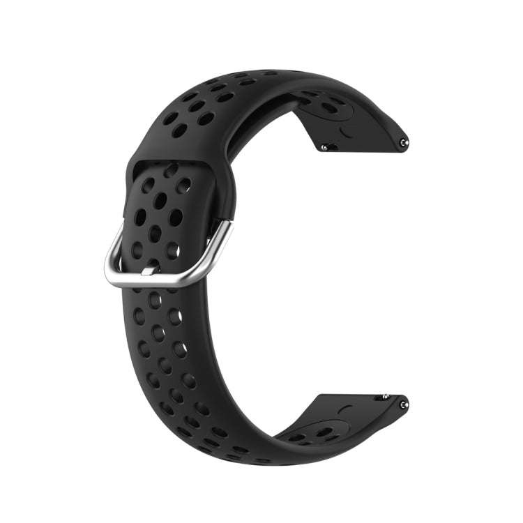 For Galaxy Watch 3 41mm R850 Silicone Solid Color Watch Band, Size: Free Size 20mm(Black)