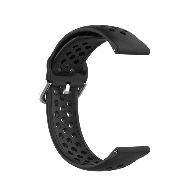 For Galaxy Watch 3 41mm R850 Silicone Solid Color Watch Band, Size: Free Size 20mm(Black)