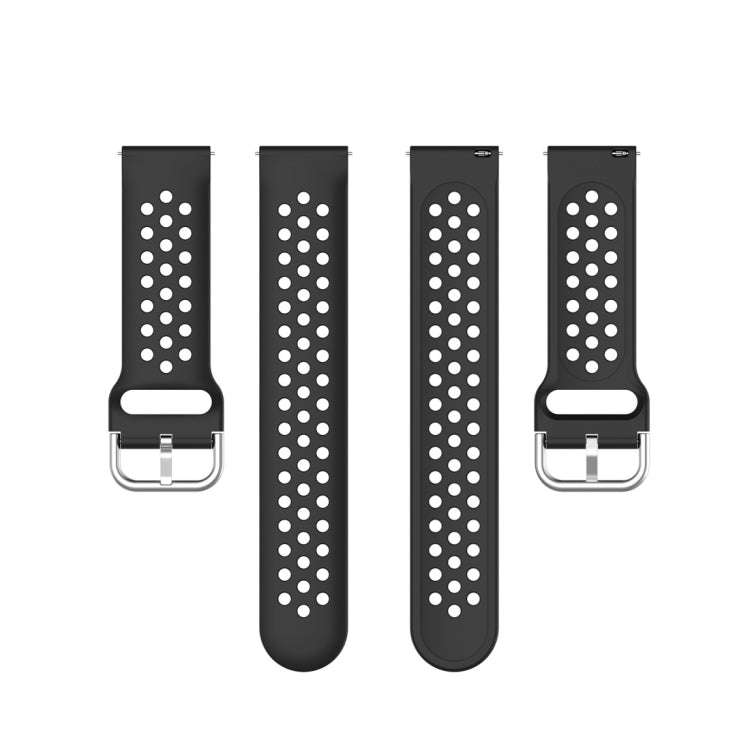 For Galaxy Watch 3 41mm R850 Silicone Solid Color Watch Band, Size: Free Size 20mm(Black)
