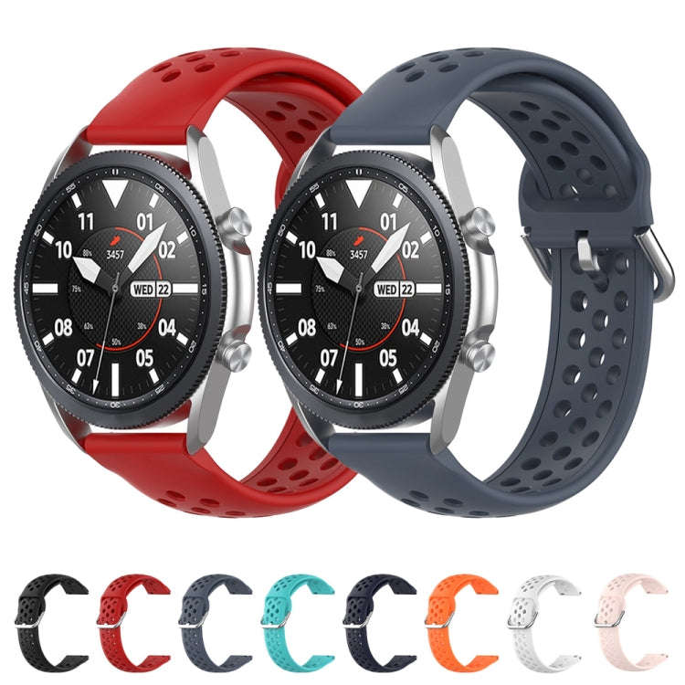 For Galaxy Watch 3 41mm R850 Silicone Solid Color Watch Band, Size: Free Size 20mm(Red)