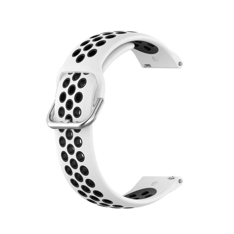 For Galaxy Watch 3 41mm Silicone Two-color Watch Band, Size: Free Size 20mm(White Black)